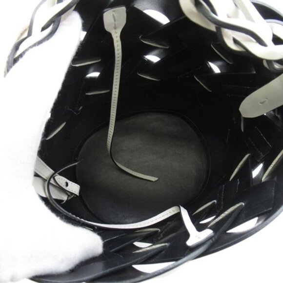 Prada All Leather Bucket Woven Braided Shoulder Tote with Pouch COA - Picture 6 of 13